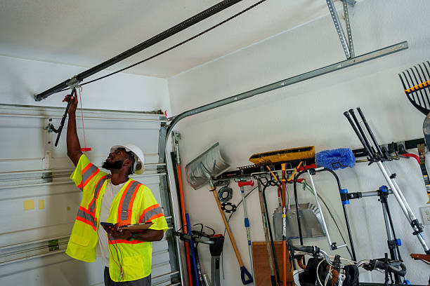 Professional Garage Door Panel Replacement technician working in La Honda, CA
